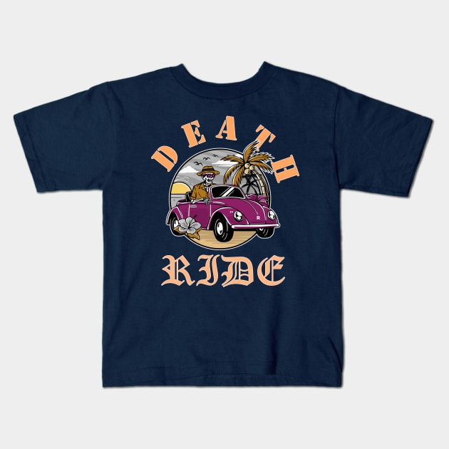 Vintage Death Ride | Death Riding Unicorn Kids T-Shirt by The Crane Kick